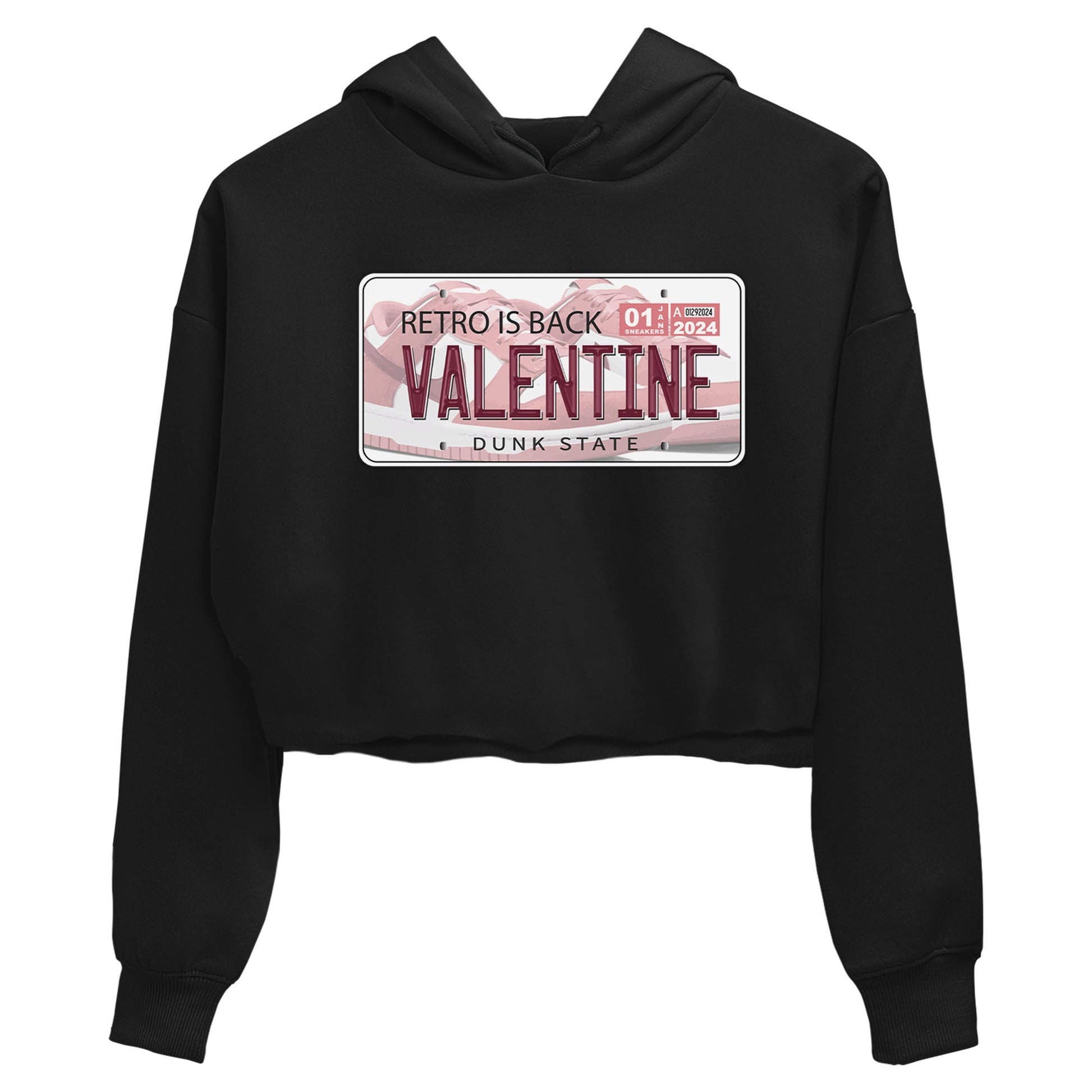 Dunk Valentine's Day shirt to match jordans Jordan Plate sneaker tees Dunks Valentine's Day SNRT sneaker Release Tees Black 2 crop length shirt