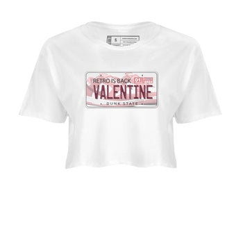 Dunk Valentine's Day shirt to match jordans Jordan Plate sneaker tees Dunks Valentine's Day SNRT sneaker Release Tees White 2 crop length shirt