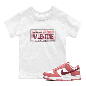 Dunk Valentine's Day shirt to match jordans Jordan Plate sneaker tees Dunks Valentine's Day SNRT sneaker release tees baby toddler White 1 cotton Shirt