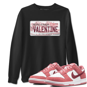 Dunk Valentine's Day shirt to match jordans Jordan Plate sneaker tees Dunks Valentine's Day SNRT sneaker Release Tees unisex cotton Black 1 crew neck shirt