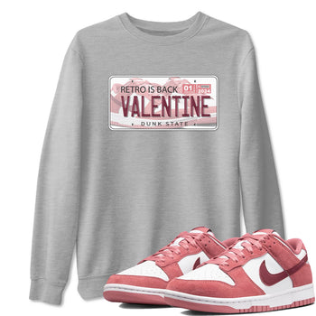 Dunk Valentine's Day shirt to match jordans Jordan Plate sneaker tees Dunks Valentine's Day SNRT sneaker Release Tees unisex cotton Heather Grey 1 crew neck shirt