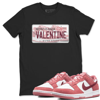 Dunk Valentine's Day shirt to match jordans Jordan Plate sneaker tees Dunks Valentine's Day SNRT sneaker Release Tees unisex cotton Black 1 crew neck shirt