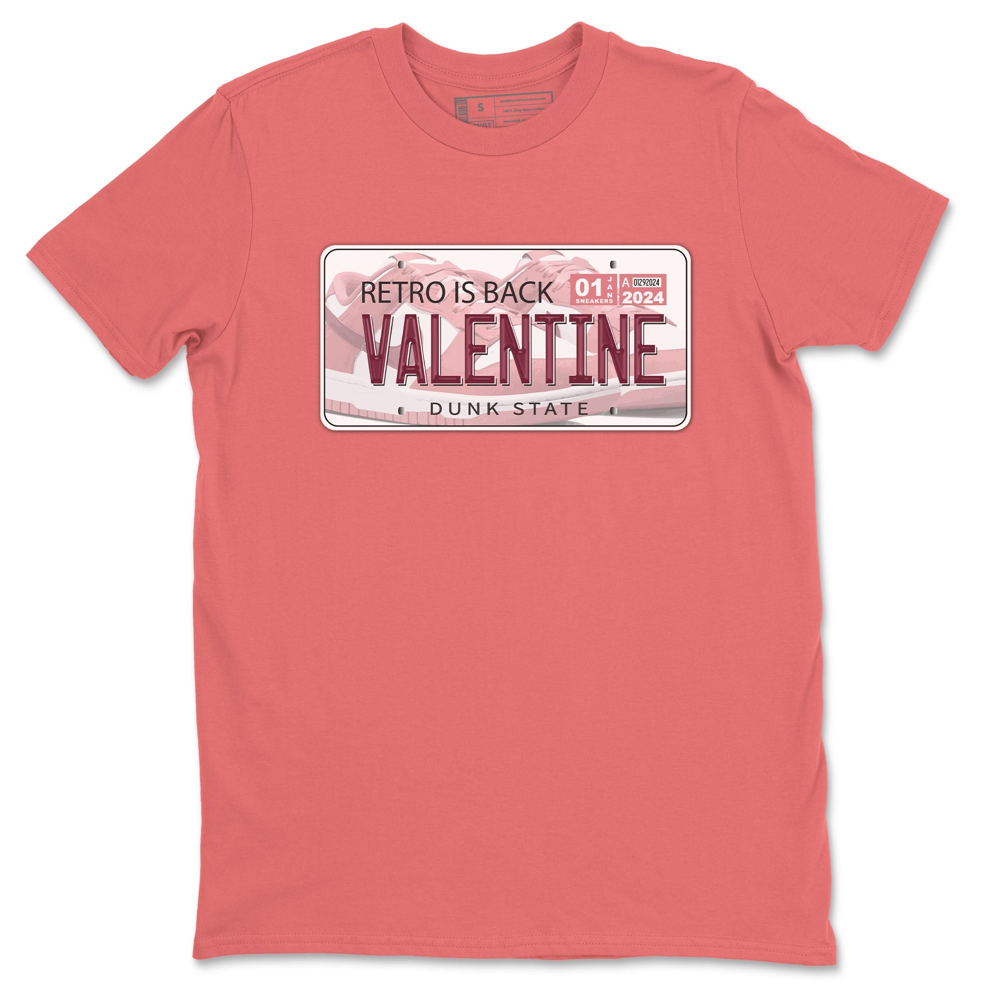 Dunk Valentine's Day shirt to match jordans Jordan Plate sneaker tees Dunks Valentine's Day SNRT sneaker Release Tees unisex cotton Coral 2 crew neck shirt
