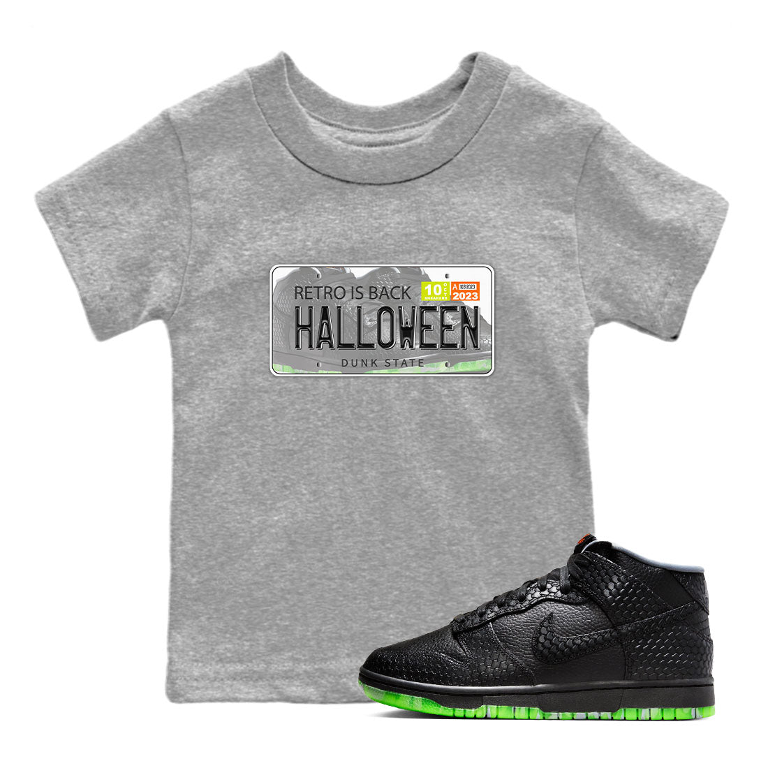 Nike Dunk Mid Premium shirt to match jordans Jordan Plate sneaker tees Nike Dunk Mid Halloween SNRT Sneaker Tees Sneaker Matching Clothing Brand Baby Toddler Heather Grey 1 T-Shirt