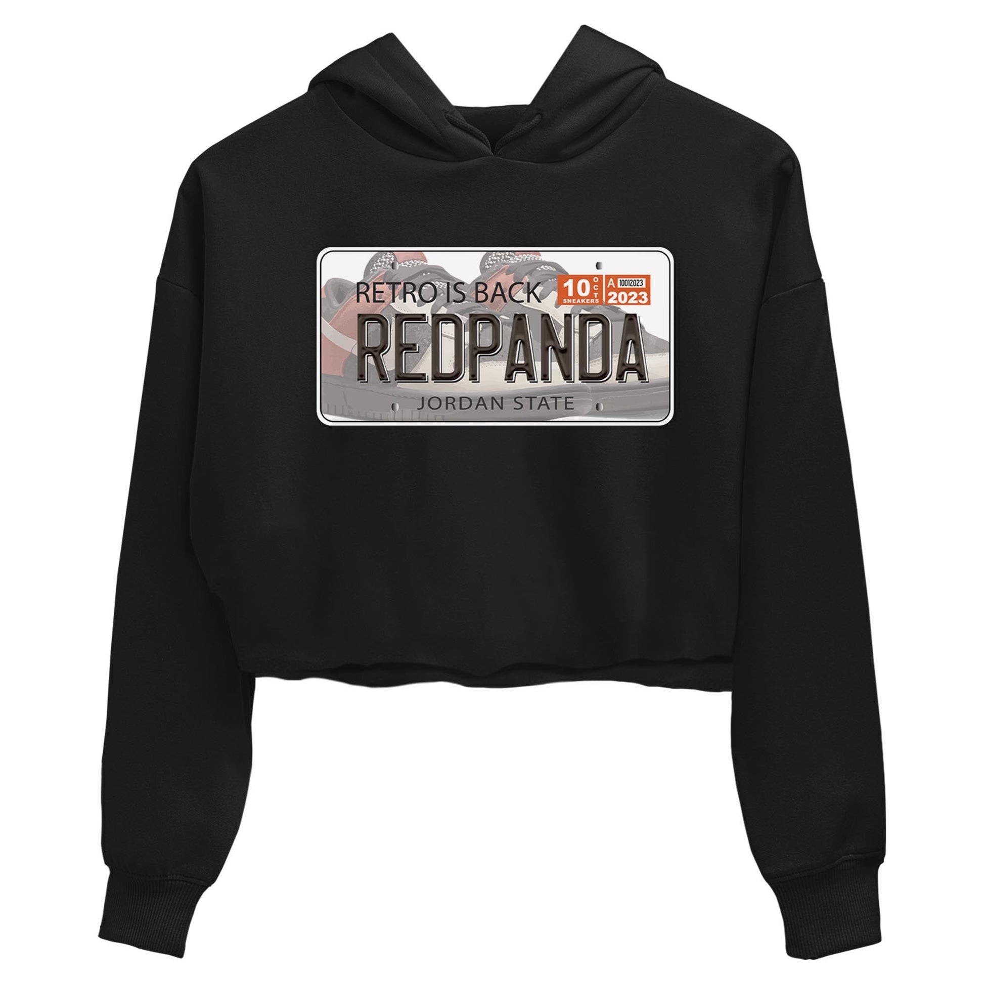 Nike Low Dunk Red Panda shirt to match jordans Jordan Plate sneaker tees Nike Dunk Red Panda SNRT Sneaker Tees Black 2 Crop T-Shirt
