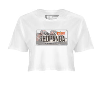 Nike Low Dunk Red Panda shirt to match jordans Jordan Plate sneaker tees Nike Dunk Red Panda SNRT Sneaker Tees White 2 Crop T-Shirt