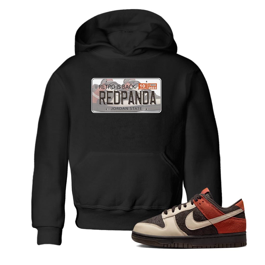 Nike Low Dunk Red Panda shirt to match jordans Jordan Plate sneaker tees Nike Dunk Red Panda SNRT Sneaker Tees Baby Toddler Black 1 T-Shirt