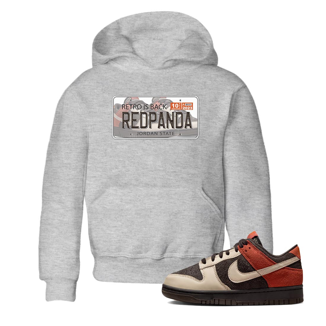 Nike Low Dunk Red Panda shirt to match jordans Jordan Plate sneaker tees Nike Dunk Red Panda SNRT Sneaker Tees Baby Toddler Heather Grey 1 T-Shirt