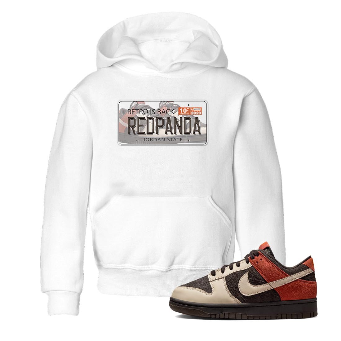 Nike Low Dunk Red Panda shirt to match jordans Jordan Plate sneaker tees Nike Dunk Red Panda SNRT Sneaker Tees Baby Toddler White 1 T-Shirt