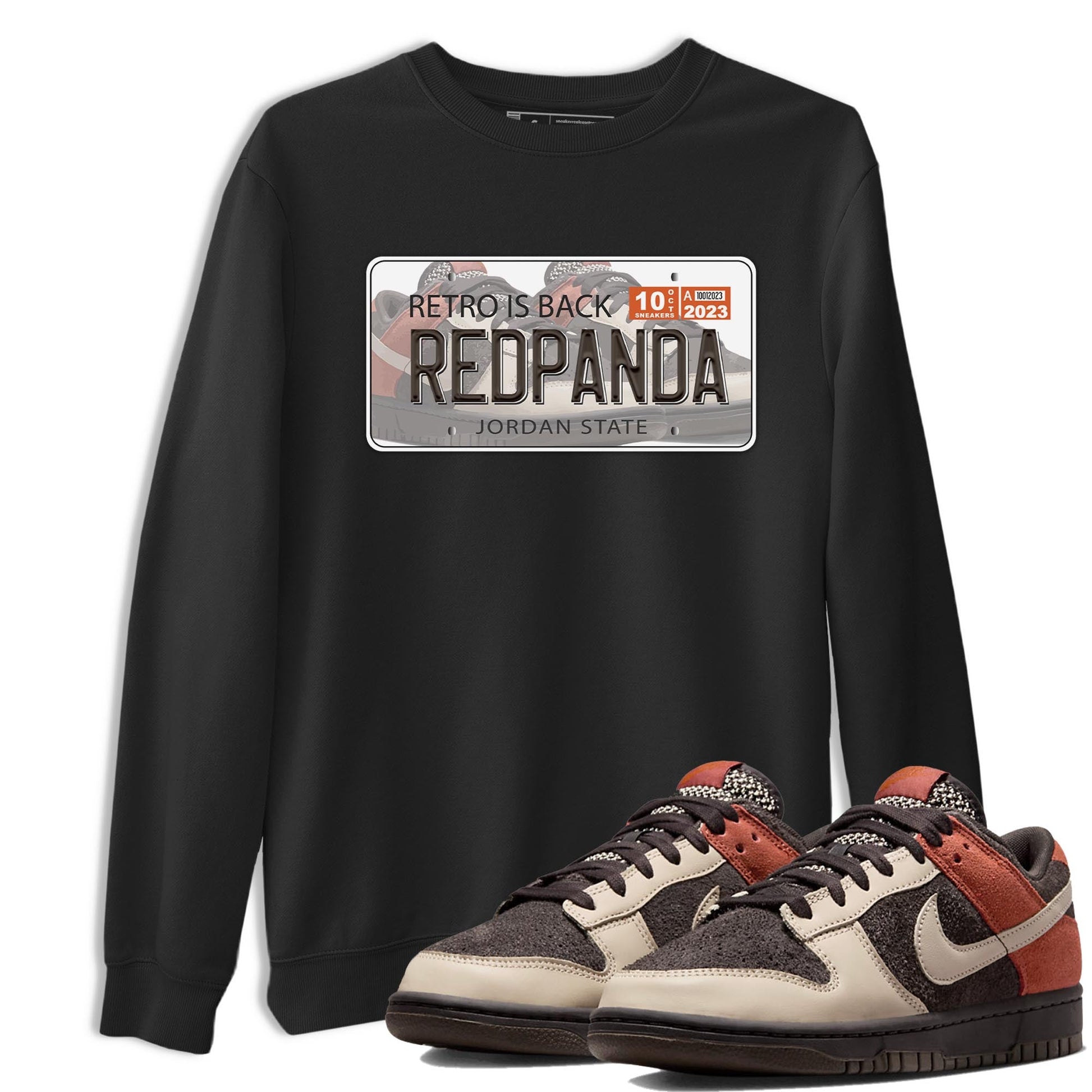 Nike Low Dunk Red Panda shirt to match jordans Jordan Plate sneaker tees Nike Dunk Red Panda SNRT Sneaker Tees Unisex Streetwear Clothing Black 1 T-Shirt