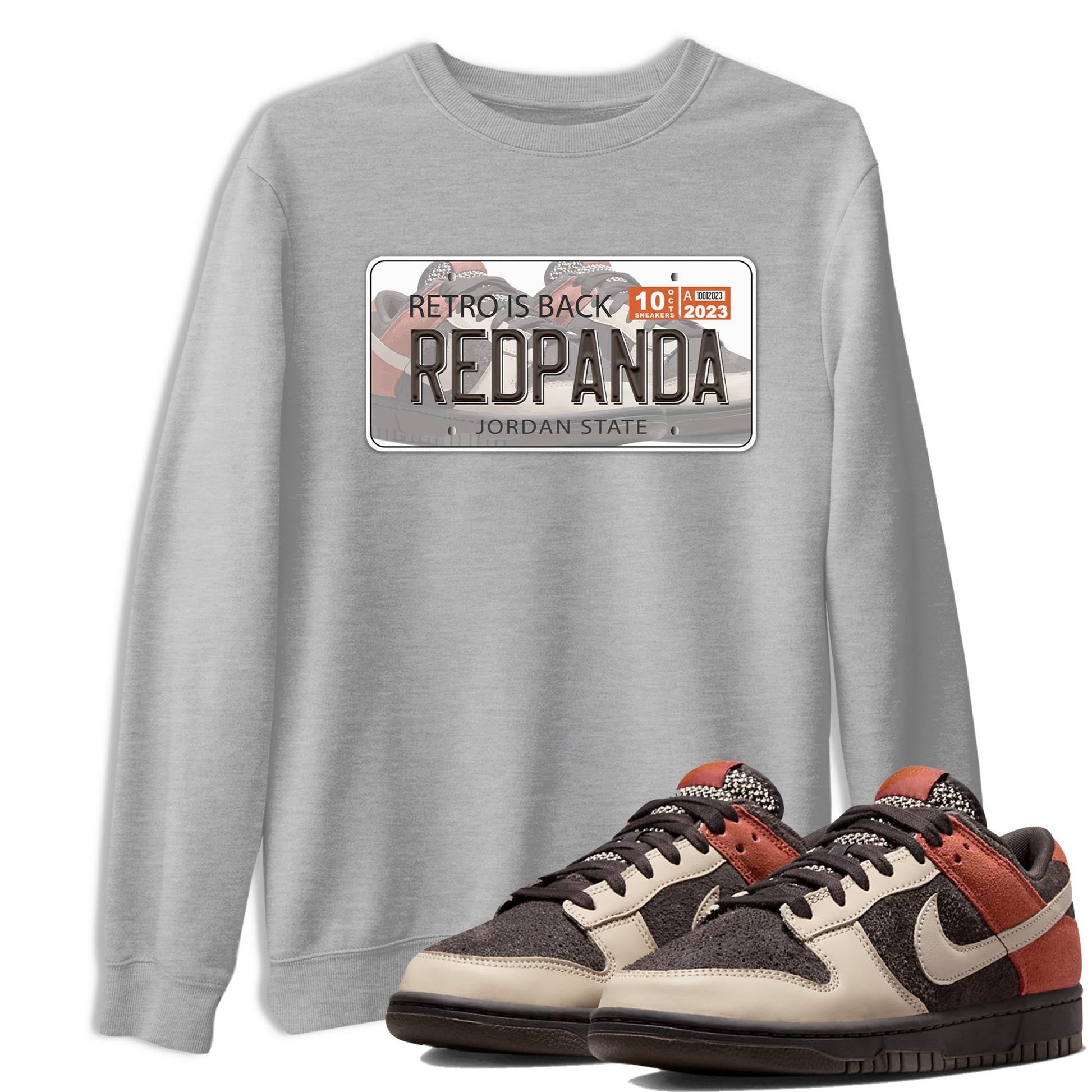 Nike Low Dunk Red Panda shirt to match jordans Jordan Plate sneaker tees Nike Dunk Red Panda SNRT Sneaker Tees Unisex Streetwear Clothing Heather Grey 1 T-Shirt