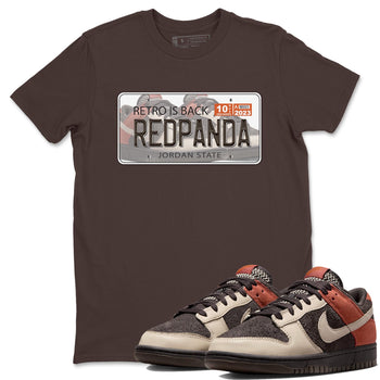 Nike Low Dunk Red Panda shirt to match jordans Jordan Plate sneaker tees Nike Dunk Red Panda SNRT Sneaker Tees Unisex Streetwear Clothing Dark Chocolate 1 T-Shirt