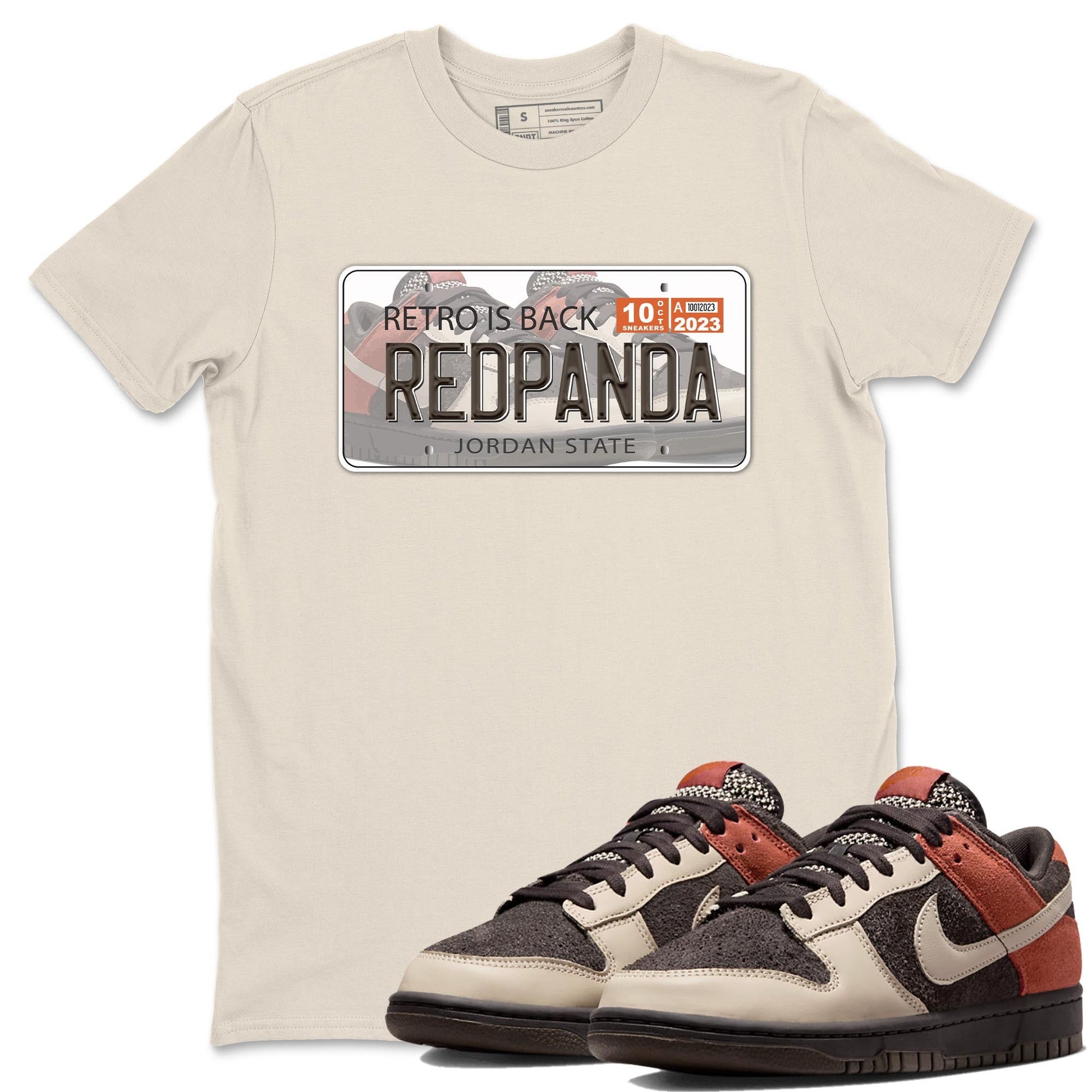 Nike Low Dunk Red Panda shirt to match jordans Jordan Plate sneaker tees Nike Dunk Red Panda SNRT Sneaker Tees Unisex Streetwear Clothing Natural 1 T-Shirt