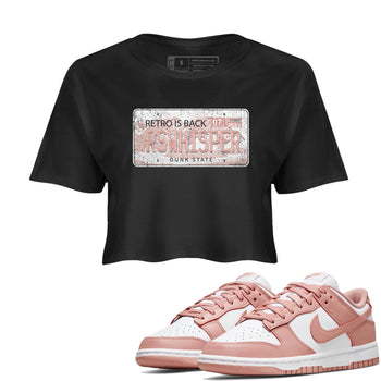 Nike Dunks Low Rose Whisper shirt to match jordans Jordan Plate sneaker tees Nike Dunk Rose Whisper SNRT Sneaker Release Tees Black 1 Crop T-Shirt