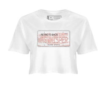 Nike Dunks Low Rose Whisper shirt to match jordans Jordan Plate sneaker tees Nike Dunk Rose Whisper SNRT Sneaker Release Tees White 2 Crop T-Shirt