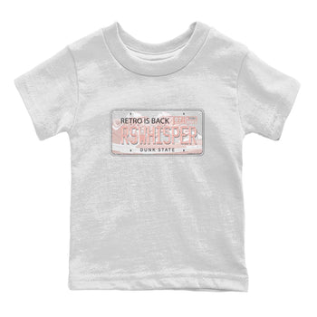 Nike Dunks Low Rose Whisper shirt to match jordans Jordan Plate sneaker tees Nike Dunk Rose Whisper SNRT Sneaker Release Tees Baby Toddler White 2 T-Shirt