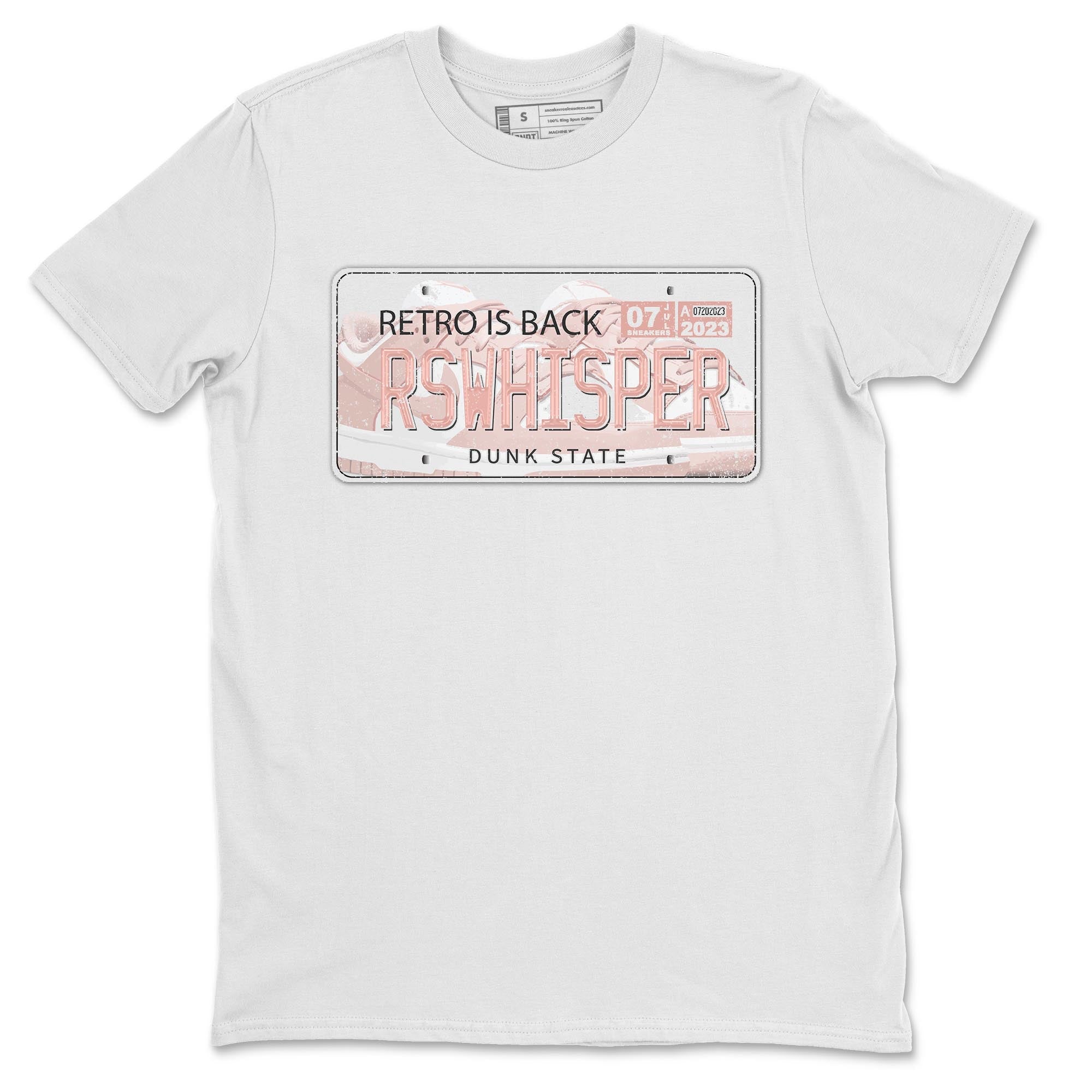 Nike Dunks Low Rose Whisper shirt to match jordans Jordan Plate sneaker tees Nike Dunk Rose Whisper SNRT Sneaker Release Tees Unisex White 2 T-Shirt