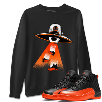 Air Jordan 12 Brilliant Orange Sneaker Match Tees Alien Thief Sneaker Tees 12s Brilliant Orange Tee Unisex Shirts Black 1