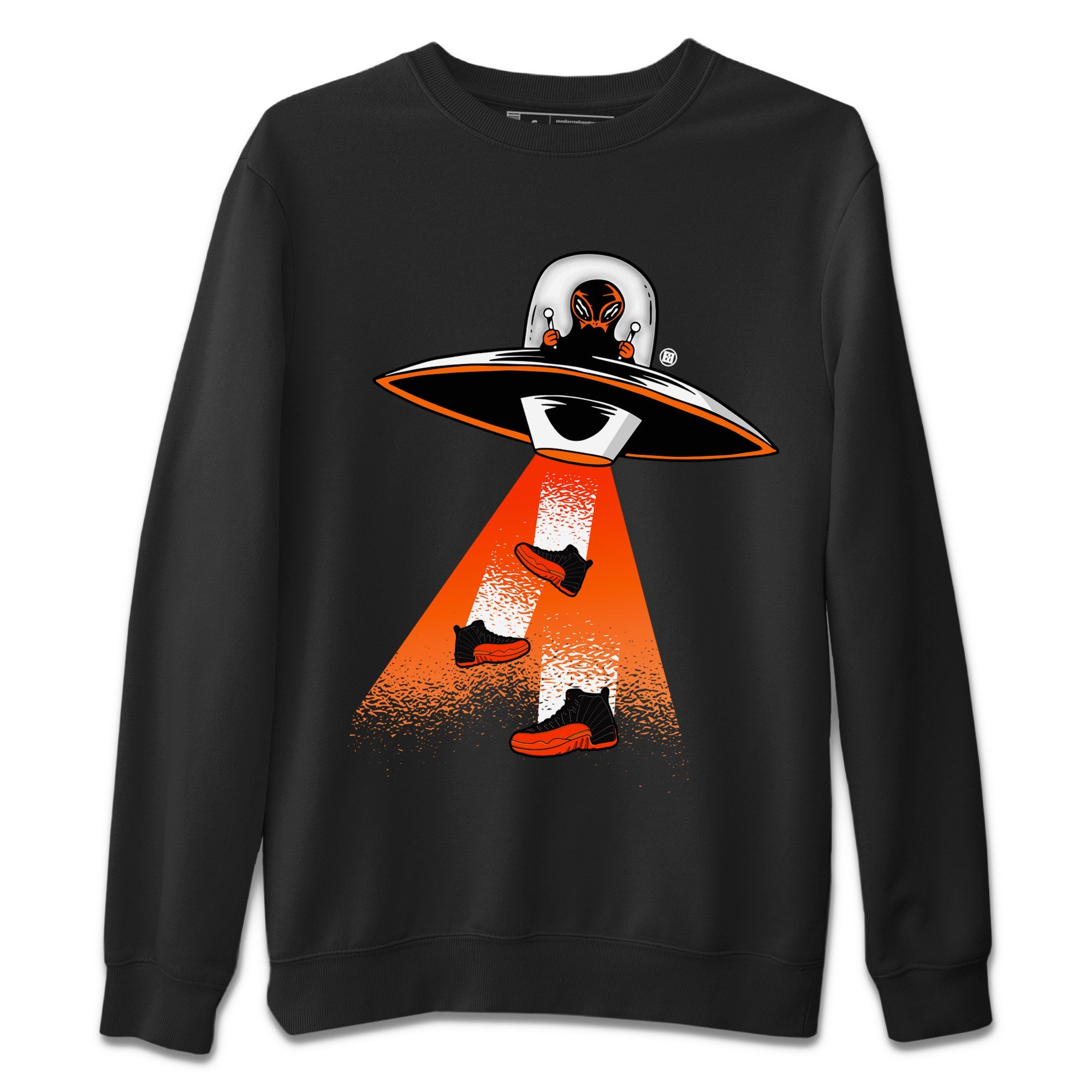 Air Jordan 12 Brilliant Orange Sneaker Match Tees Alien Thief Sneaker Tees 12s Brilliant Orange Tee Unisex Shirts Black 2