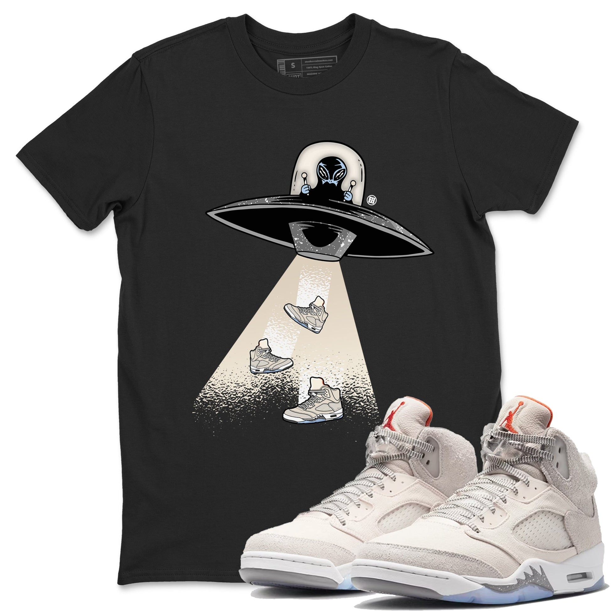 Air Jordan 5 Craft Sneaker Match Tees Alien Thief Sneaker Tees 5s Craft Sneaker Tees Unisex Shirts Black 1