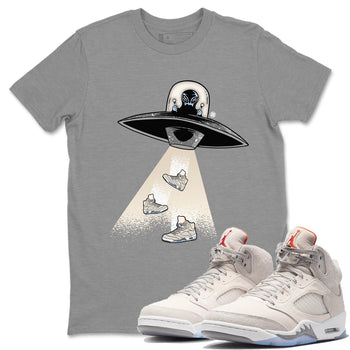 Air Jordan 5 Craft Sneaker Match Tees Alien Thief Sneaker Tees 5s Craft Sneaker Tees Unisex Shirts Heather Grey 1