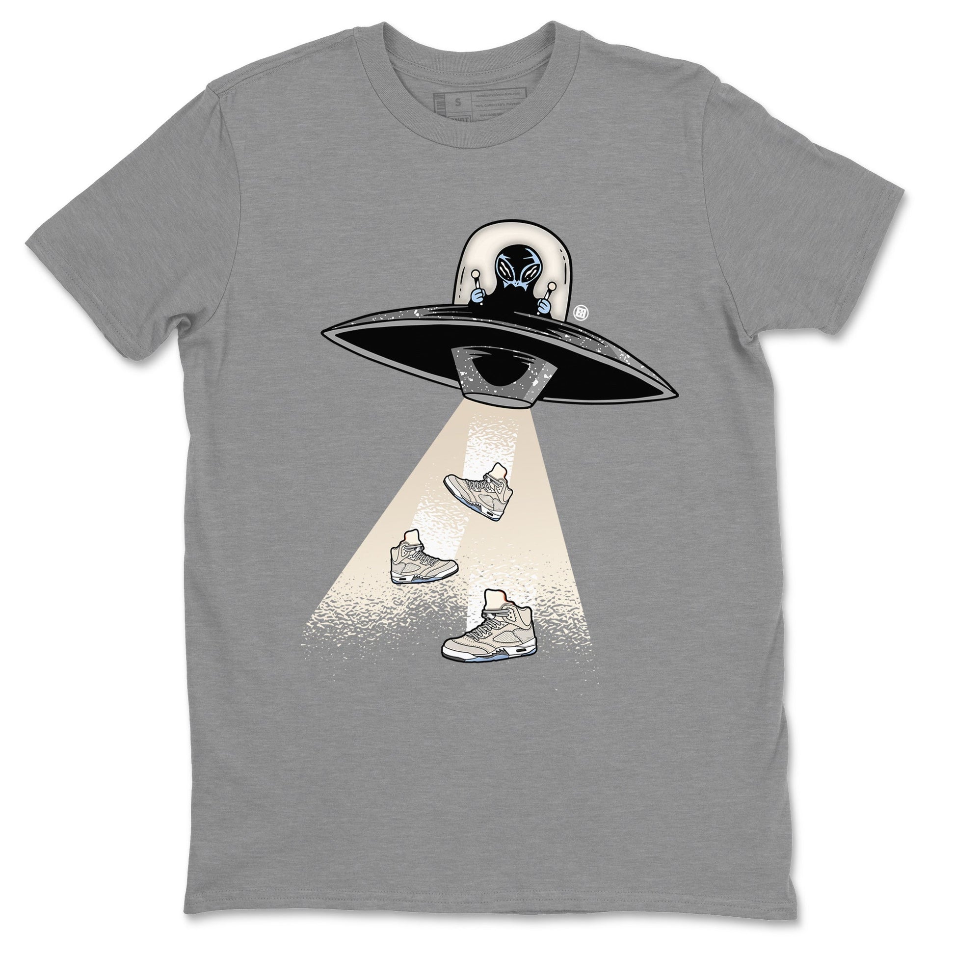 Air Jordan 5 Craft Sneaker Match Tees Alien Thief Sneaker Tees 5s Craft Sneaker Tees Unisex Shirts Heather Grey 2