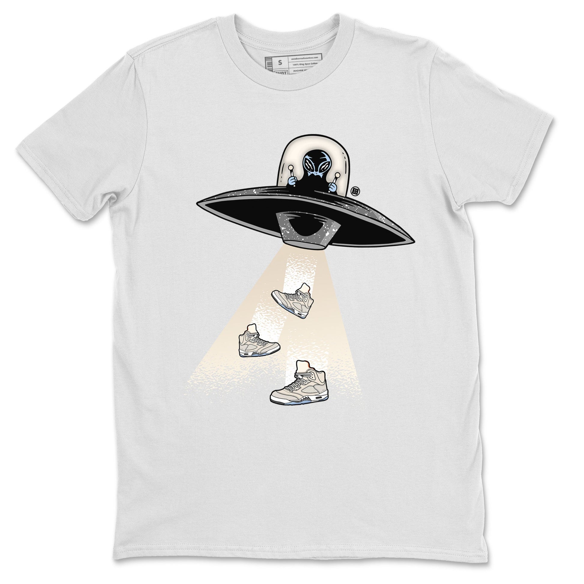 Air Jordan 5 Craft Sneaker Match Tees Alien Thief Sneaker Tees 5s Craft Sneaker Tees Unisex Shirts White 2