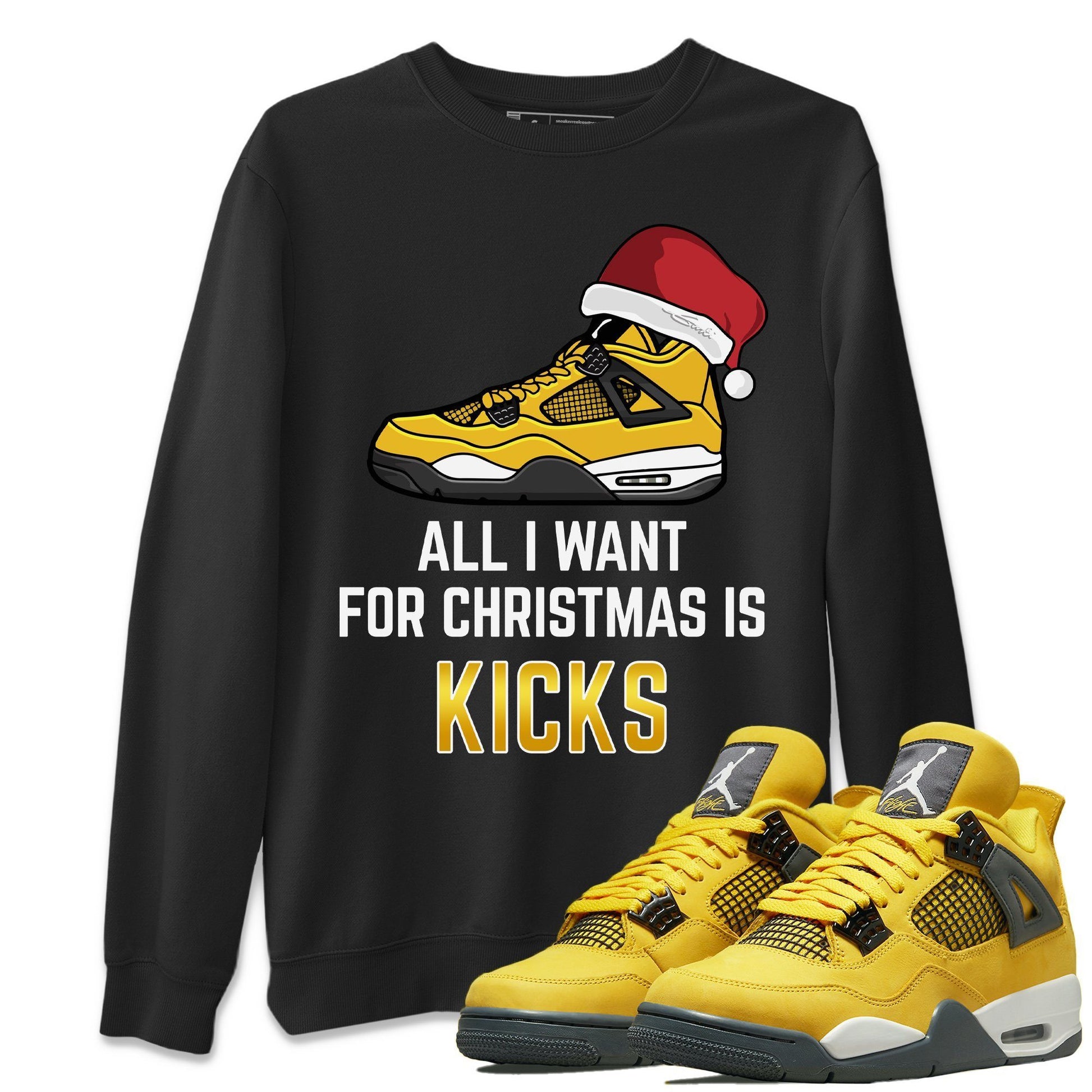 Jordan 4 Lightning Sneaker Match Tees All I Want For Christmas Sneaker Tees Jordan 4 Lightning Sneaker Release Tees Unisex Shirts