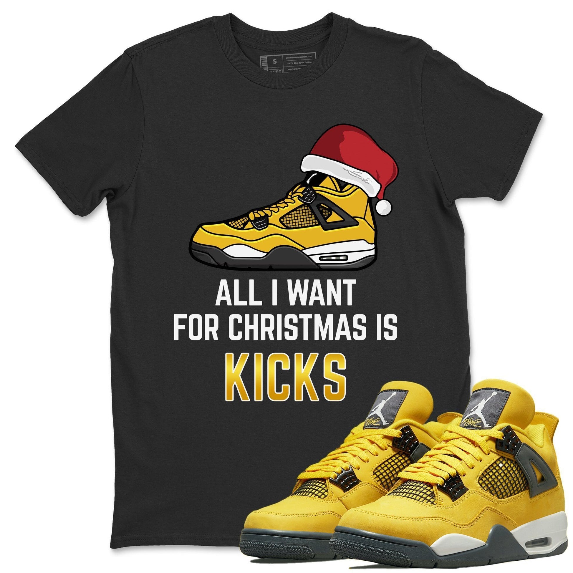 Jordan 4 Lightning Sneaker Match Tees All I Want For Christmas Sneaker Tees Jordan 4 Lightning Sneaker Release Tees Unisex Shirts
