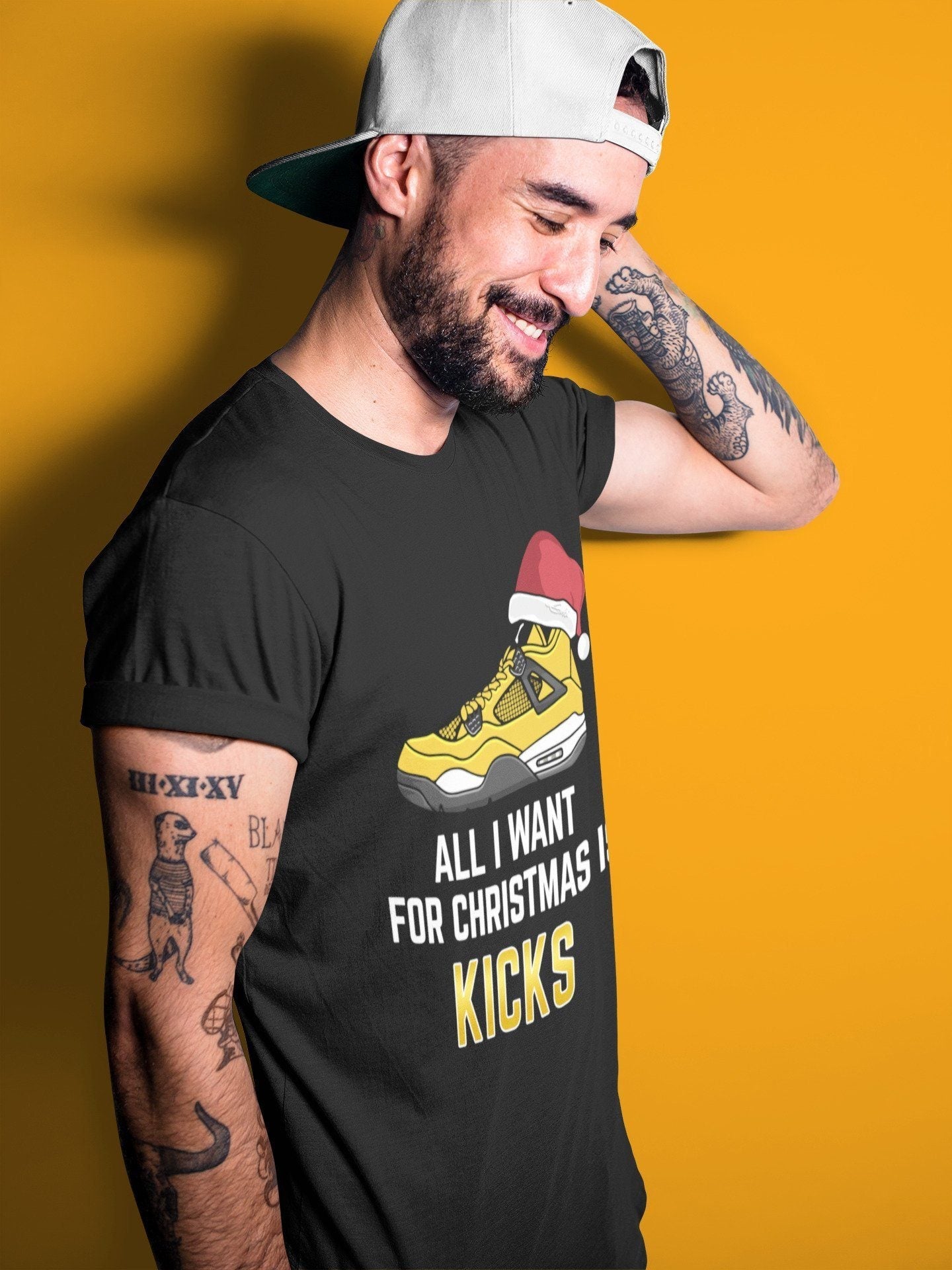 Jordan 4 Lightning Sneaker Match Tees All I Want For Christmas Sneaker Tees Jordan 4 Lightning Sneaker Release Tees Unisex Shirts