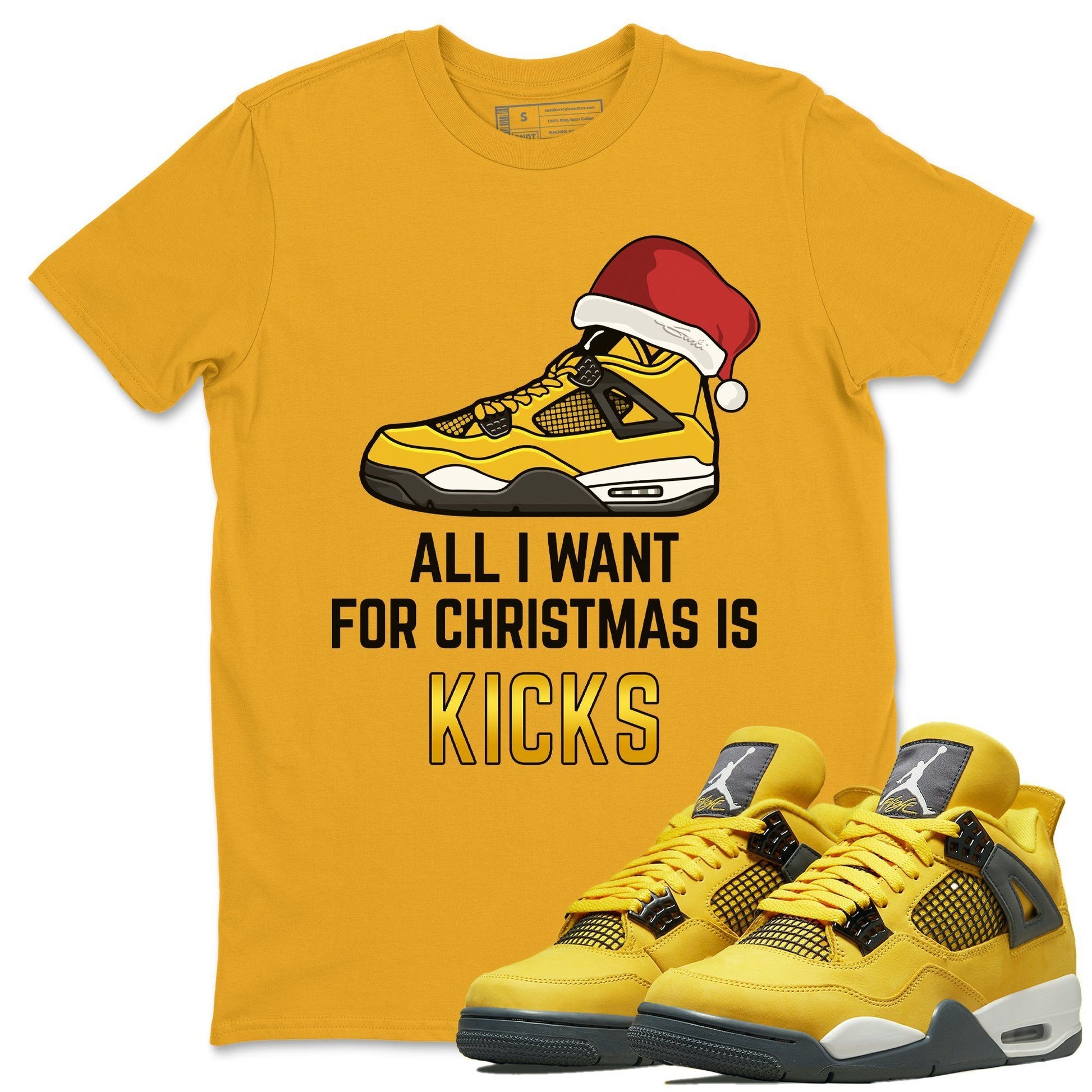 Jordan 4 Lightning Sneaker Match Tees All I Want For Christmas Sneaker Tees Jordan 4 Lightning Sneaker Release Tees Unisex Shirts