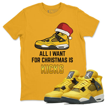 Jordan 4 Lightning Sneaker Match Tees All I Want For Christmas Sneaker Tees Jordan 4 Lightning Sneaker Release Tees Unisex Shirts