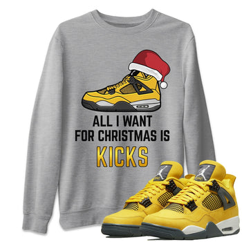Jordan 4 Lightning Sneaker Match Tees All I Want For Christmas Sneaker Tees Jordan 4 Lightning Sneaker Release Tees Unisex Shirts