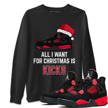Jordan 4 Red Thunder Sneaker Match Tees All I Want For Christmas Sneaker Tees Jordan 4 Red Thunder Sneaker Release Tees Unisex Shirts