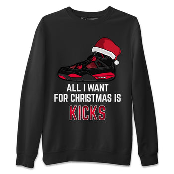 Jordan 4 Red Thunder Sneaker Match Tees All I Want For Christmas Sneaker Tees Jordan 4 Red Thunder Sneaker Release Tees Unisex Shirts