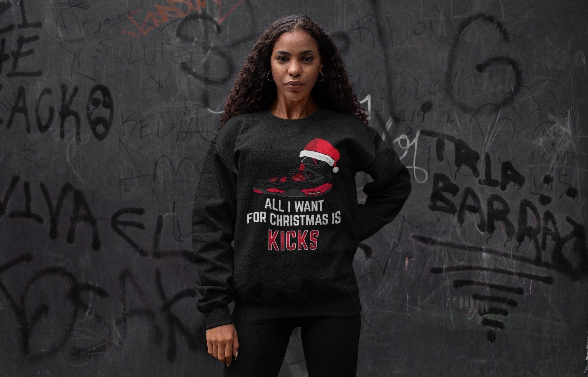 Jordan 4 Red Thunder Sneaker Match Tees All I Want For Christmas Sneaker Tees Jordan 4 Red Thunder Sneaker Release Tees Unisex Shirts
