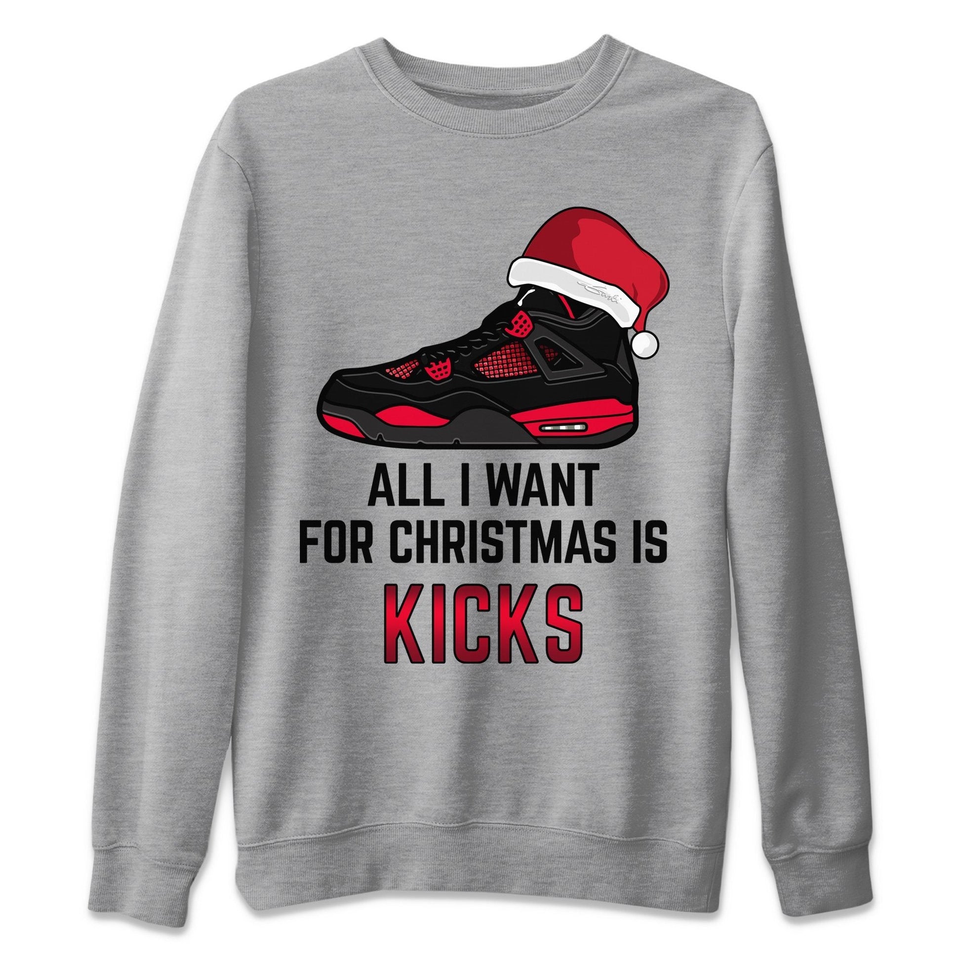 Jordan 4 Red Thunder Sneaker Match Tees All I Want For Christmas Sneaker Tees Jordan 4 Red Thunder Sneaker Release Tees Unisex Shirts