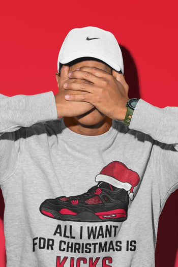 Jordan 4 Red Thunder Sneaker Match Tees All I Want For Christmas Sneaker Tees Jordan 4 Red Thunder Sneaker Release Tees Unisex Shirts