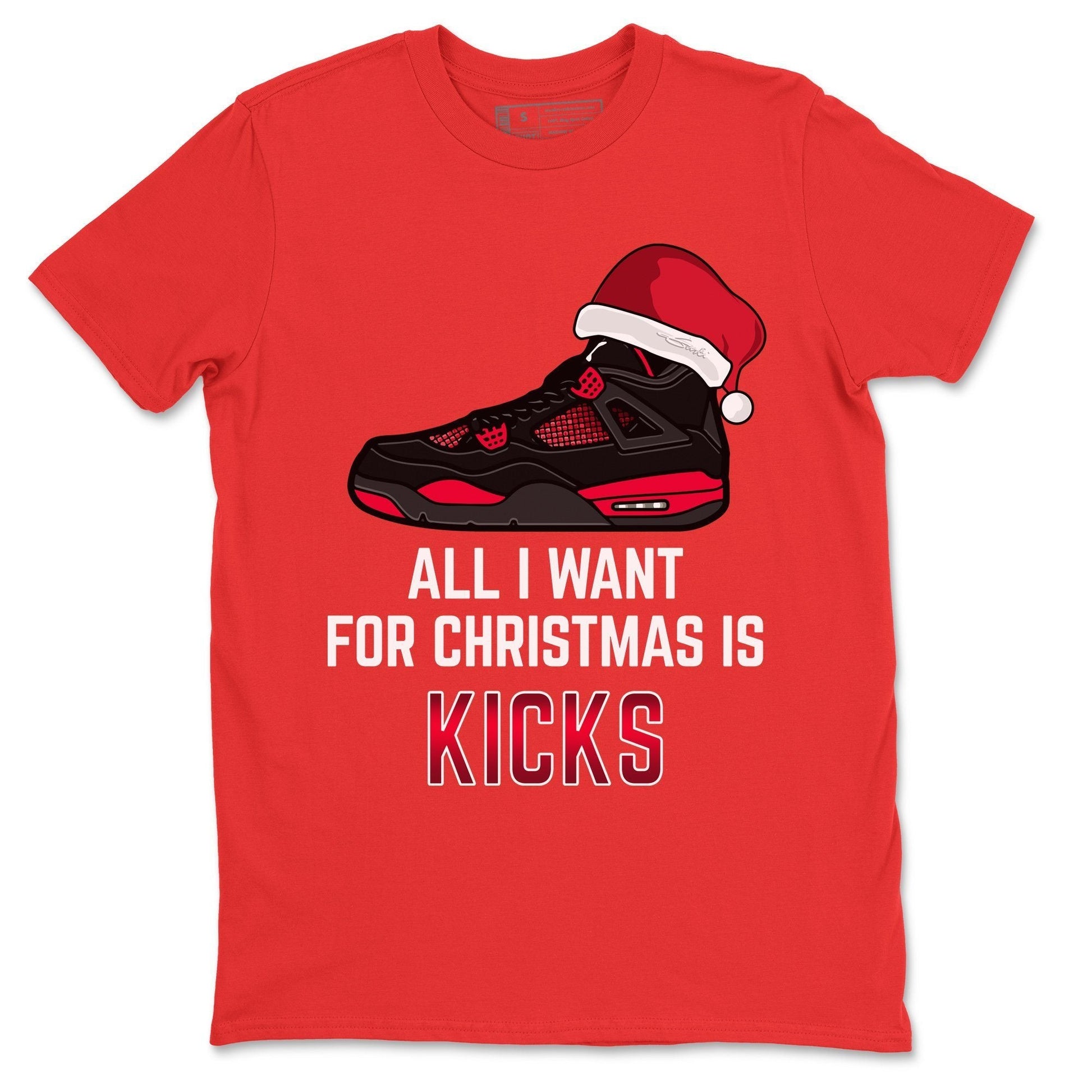Jordan 4 Red Thunder Sneaker Match Tees All I Want For Christmas Sneaker Tees Jordan 4 Red Thunder Sneaker Release Tees Unisex Shirts
