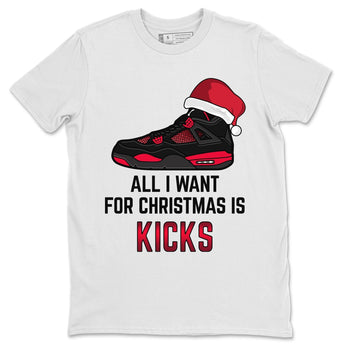 Jordan 4 Red Thunder Sneaker Match Tees All I Want For Christmas Sneaker Tees Jordan 4 Red Thunder Sneaker Release Tees Unisex Shirts