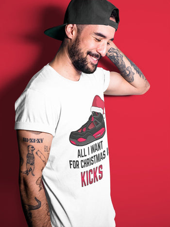 Jordan 4 Red Thunder Sneaker Match Tees All I Want For Christmas Sneaker Tees Jordan 4 Red Thunder Sneaker Release Tees Unisex Shirts