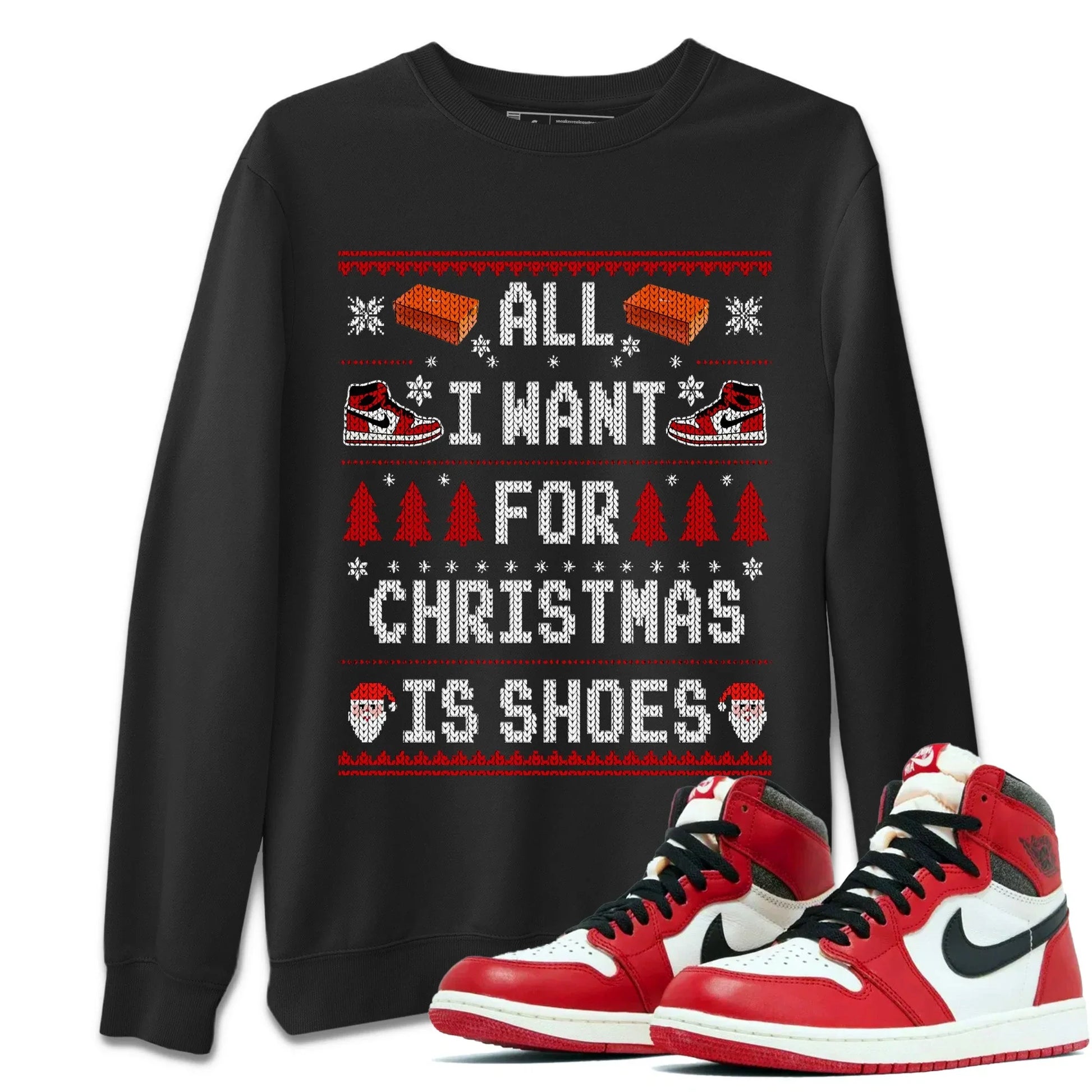 Jordan 1 Lost & Found Sneaker Match Tees All i want for christmas is shoes Sneaker Tees Jordan 1 Lost & Found Sneaker Release Tees Unisex Shirts