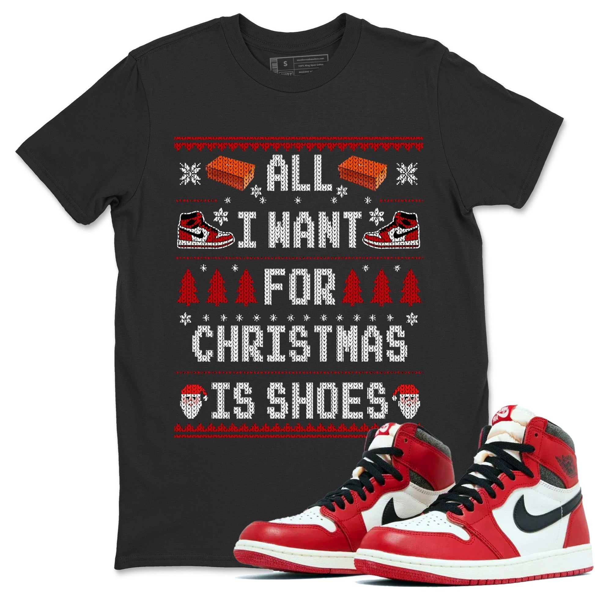 Jordan 1 Lost & Found Sneaker Match Tees All i want for christmas is shoes Sneaker Tees Jordan 1 Lost & Found Sneaker Release Tees Unisex Shirts