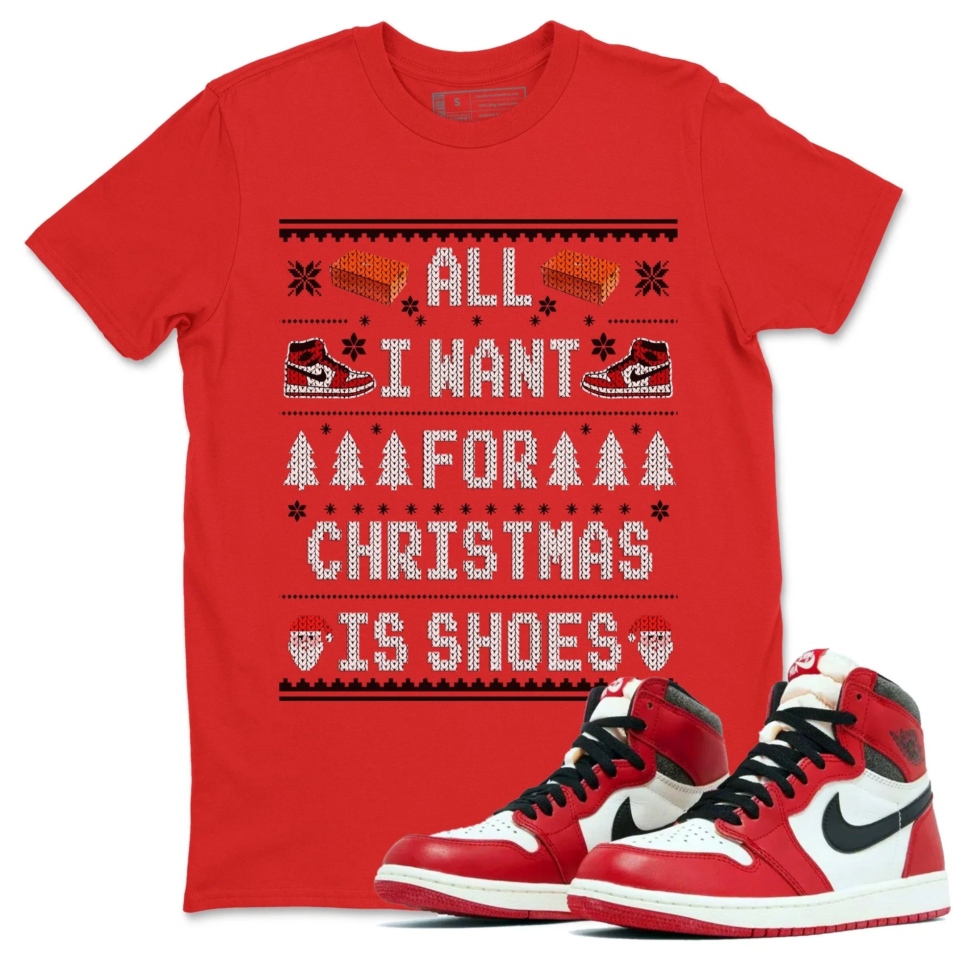 Jordan 1 Lost & Found Sneaker Match Tees All i want for christmas is shoes Sneaker Tees Jordan 1 Lost & Found Sneaker Release Tees Unisex Shirts