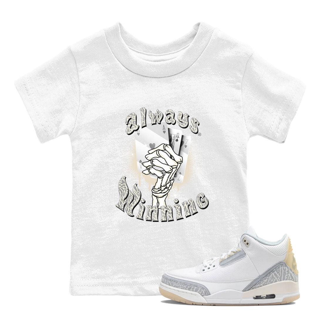 Air Jordan 3 Craft Ivory shirt to match jordans Always Winning sneaker tees 3s Ivory SNRT sneaker release tees baby toddler White 1 cotton Shirt