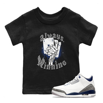 AJ3 Midnight Navy shirt to match jordans Always Winning sneaker tees Air Jordan 3 Retro Midnight Navy SNRT sneaker release tees baby toddler Black 1 cotton Shirt