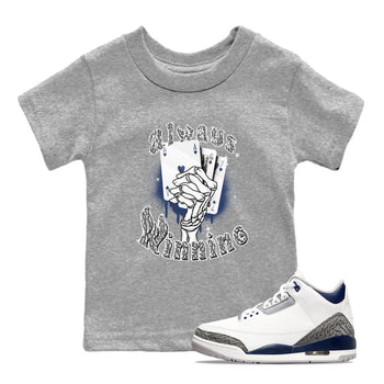 AJ3 Midnight Navy shirt to match jordans Always Winning sneaker tees Air Jordan 3 Retro Midnight Navy SNRT sneaker release tees baby toddler Heather Grey 1 cotton Shirt