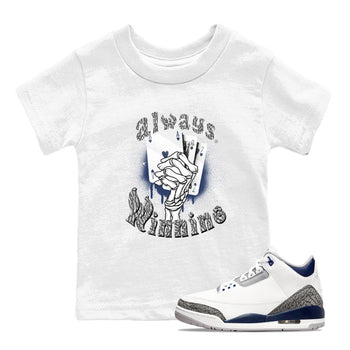 AJ3 Midnight Navy shirt to match jordans Always Winning sneaker tees Air Jordan 3 Retro Midnight Navy SNRT sneaker release tees baby toddler White 1 cotton Shirt