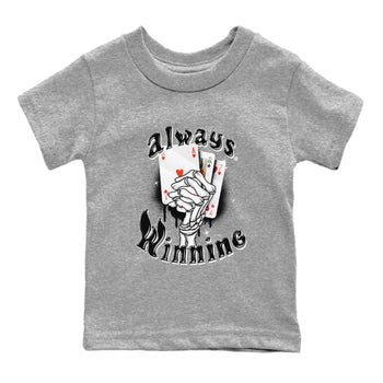 AJ4 Retro Bred Reimagined shirt to match jordans Always Winning sneaker tees Air Jordan 4 Retro Bred Reimagined SNRT sneaker release tees baby toddler Heather Grey 2 cotton Shirt
