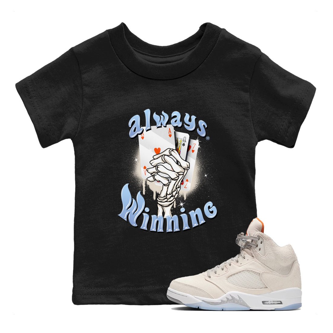 Air Jordan 5 Craft Sneaker Match Tees Always Winning Sneaker Tees Air Jordan 5 Retro Craft Shirts Kids Shirts Black 1